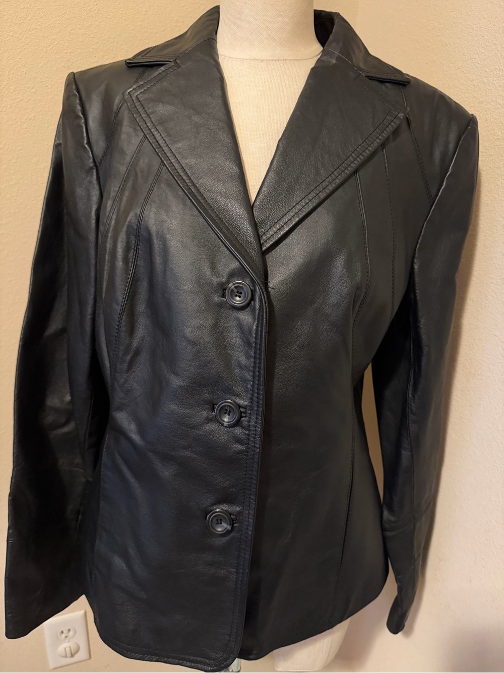 East 5th Black Leather Blazer Jacket